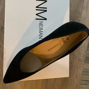 Neiman Marcus black suede heels